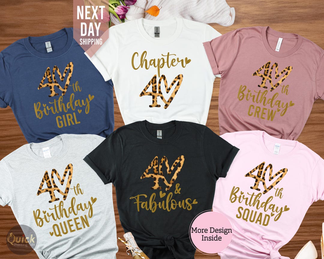 40th Birthday Shirt: Leopard Print, Birthday Crew T-shirt - Etsy