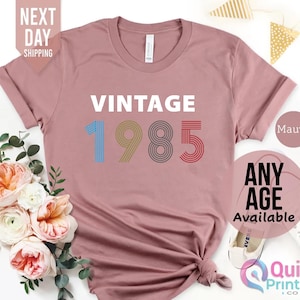 Camiseta de aniversário de 40 anos, camiseta vintage de aniversário de 1985, presentes de aniversário de 40 anos para mulheres, camiseta vintage de presente de aniversário, presente de aniversário para a mãe, 1985, 40º aniversário