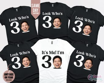 Custom 50th Birthday Photo Shirt: Matching Party Group Tee, 1996 Birthday Shirt 2026, Face T-shirts, Turning 50 Birthday Custom Face Shirt