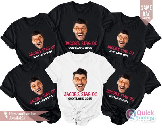 Personalised Custom Printed T Shirt Printing Design Your Own Stag Do Hen Party E - Foto 7