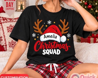 Matching Family Christmas Squad T-Shirts, Custom Christmas Tee, Family Christmas Squad Shirt for Women Men, Christmas Squad Tshirt 2026