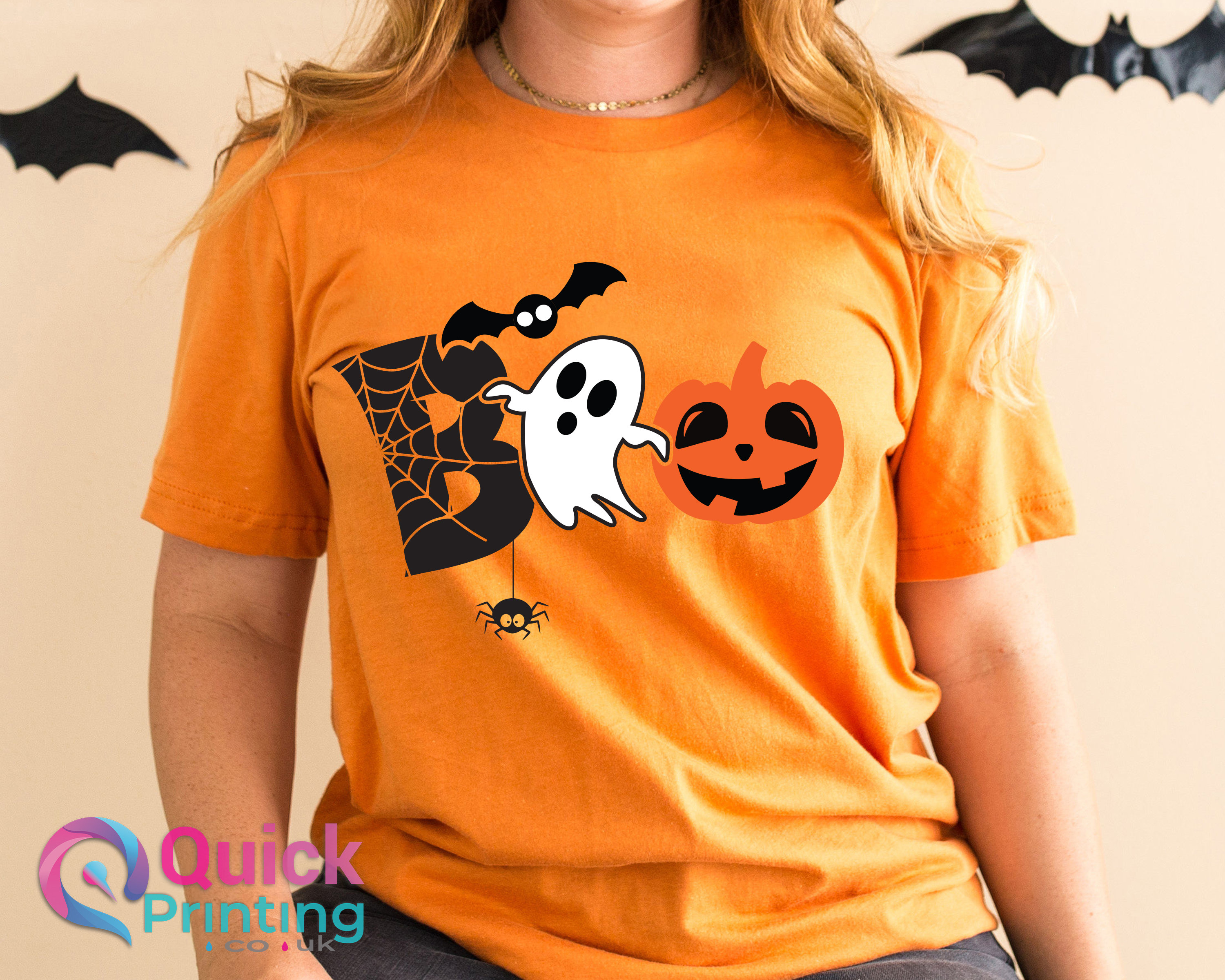 Halloween Pumpkin Neck Tie Associate Boo Shirt with Name Badge & Ghost   Graphic T-Shirt for Sale by FunWearVM