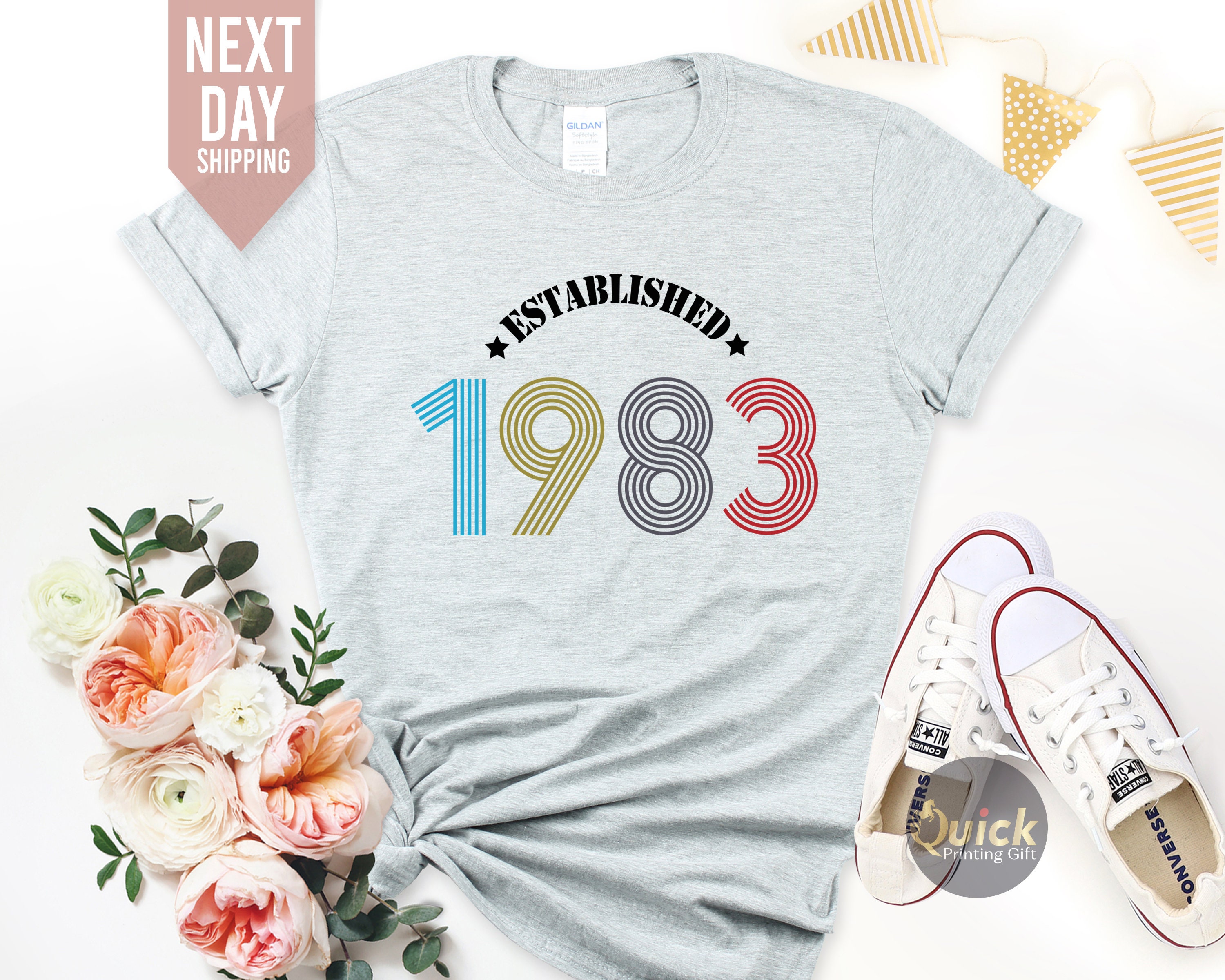 Discover 40th Birthday Ladies Shirt UK, Vintage 1983 Birthday Shirt, 40th Birthday T-Shirt
