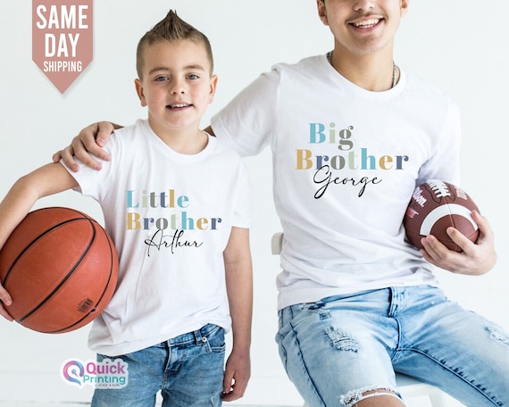 Camiseta con texto personalizado Camiseta de hermano mayor Bebe de crecimiento de hermano pequeno Body de bebe a juego con camisetas de hermanos Camiseta de hermano mayor y hermano menor Etsy