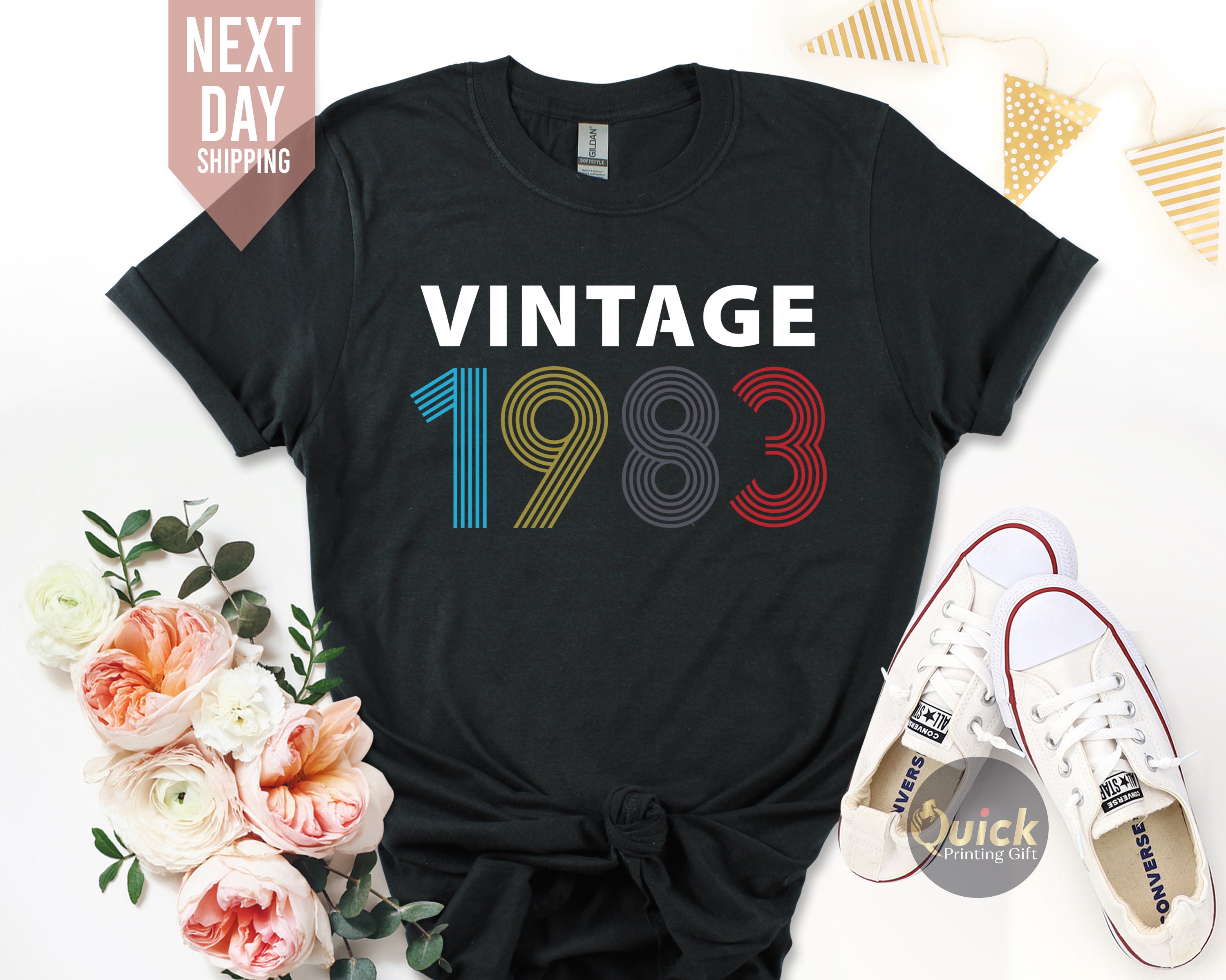 Discover 40th Birthday Tshirt, Vintage Birthday Shirt 2023, 40th Birthday T-Shirt