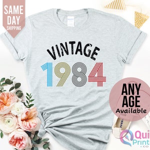 Ladies 40th Birthday Shirt 2024, 40th Birthday Gifts for women, 1984 Vintage Birthday Shirt, Vintage Birthday gift shirt, Mum Birthday Gift Grey