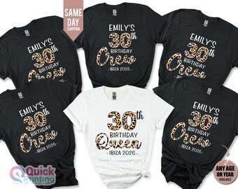 Personalized 30th Birthday Shirt: Custom Name, Birthday Crew T-Shirt, 40th Birthday queen Shirt 2026, Custom Crew Squad Shirt, 50 Happy tee