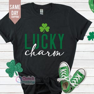 Lucky Charm Shirt 2025, Lucky St. Patrick&#39;s Day Shirt, St. Patricks Day Shirt, Shamrock Lucky Shirt, Four Leaf Clover, Shamrock, Irish Shirt