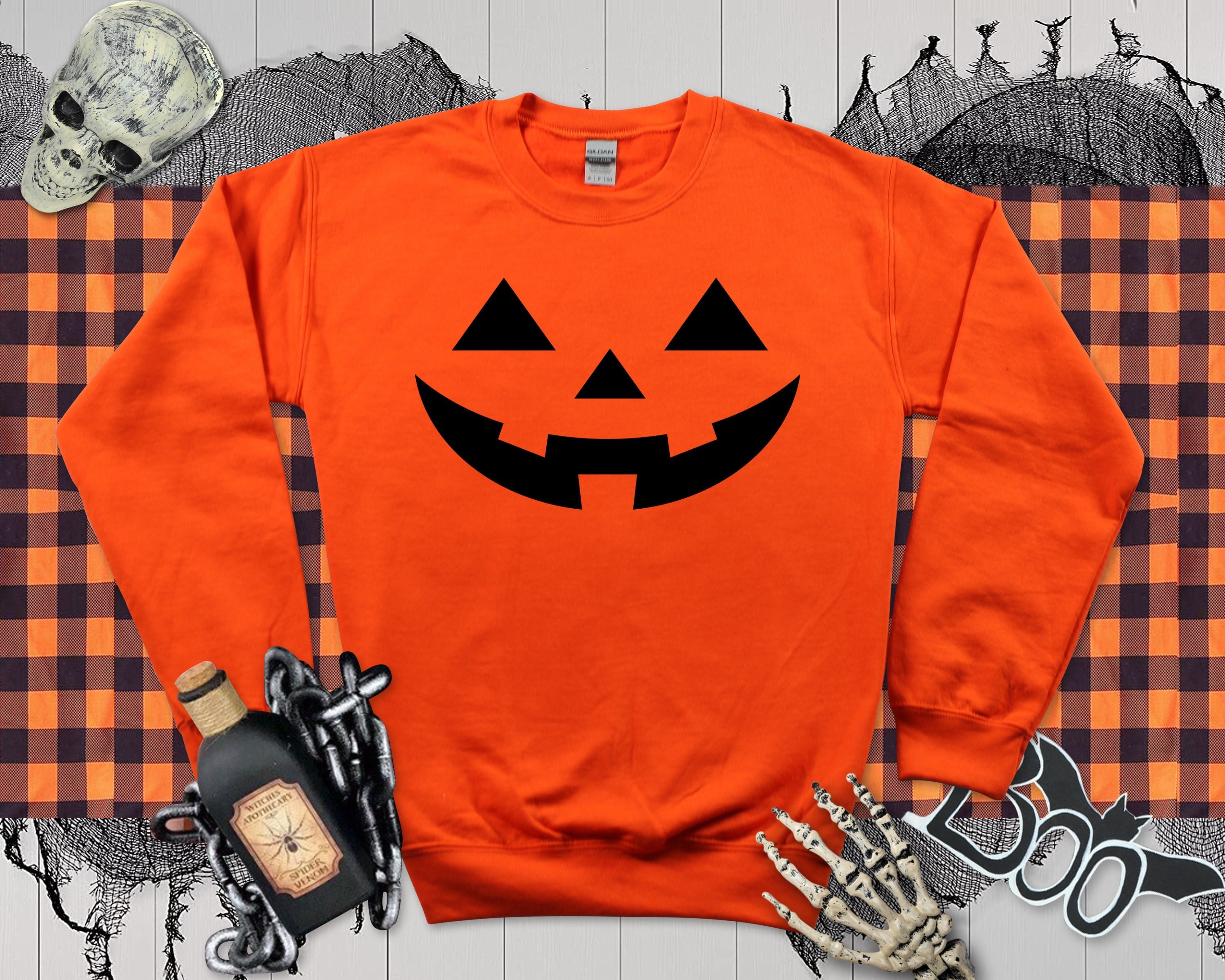 Pumpkin Face Halloween Sweatshirt: Unisex Costume Jumper - Etsy
