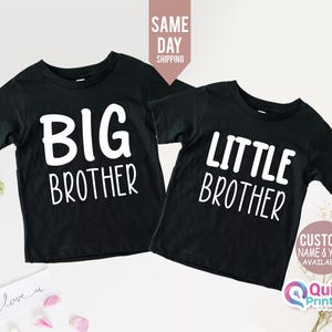 großer Bruder kleiner Bruder Shirt, kleiner Bruder personalisiertes Baumwoll-T-Shirt, großer Bruder Top, großer Bruder Geschenk, Schwangerschaftansage Tee