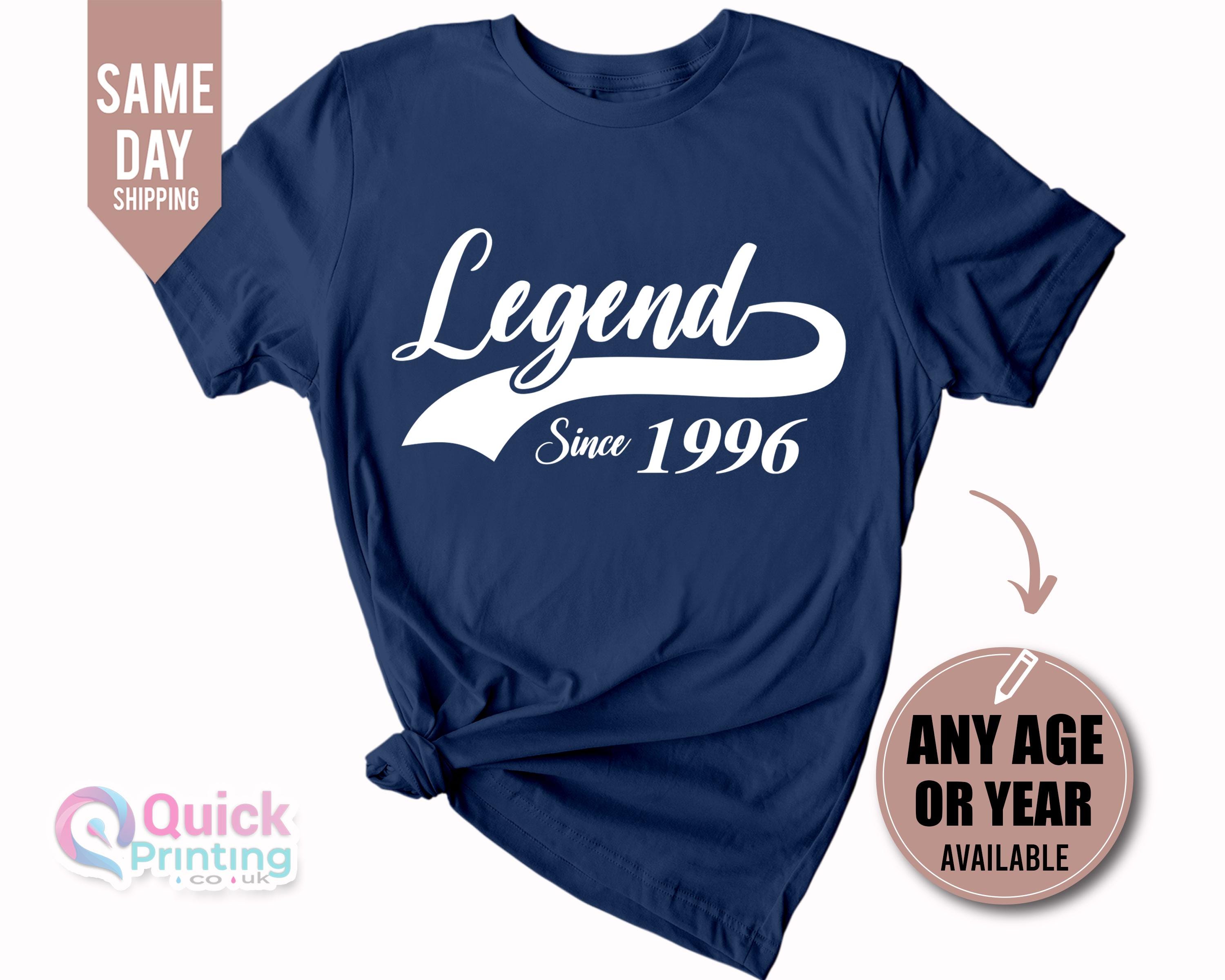 Legend Since 1996 T-shirt: 30th Birthday Gift, Custom Name, Legend