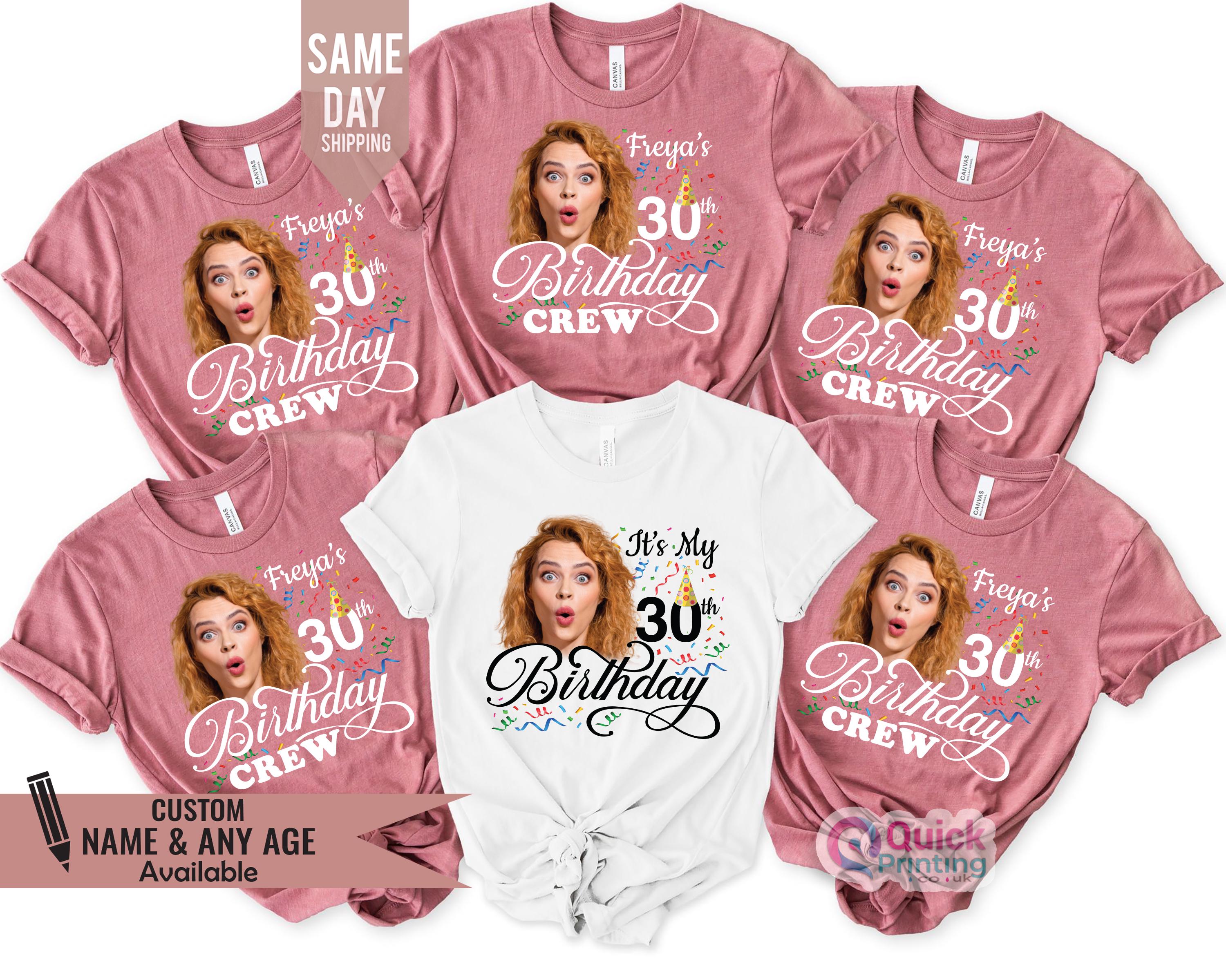 Personalized 30th Birthday Photo Shirt Custom Face Party Tee