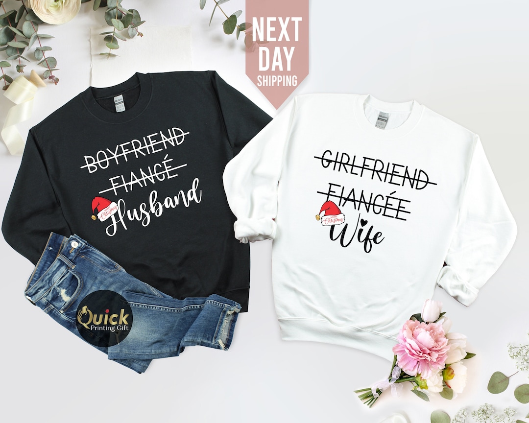Boyfriend Girlfriend Sweatshirts de Noël Hubby Wifey Matching Etsy France