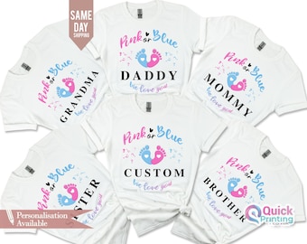 Gender Reveal Shirt: Team Pink or Blue, Baby Shower Tee