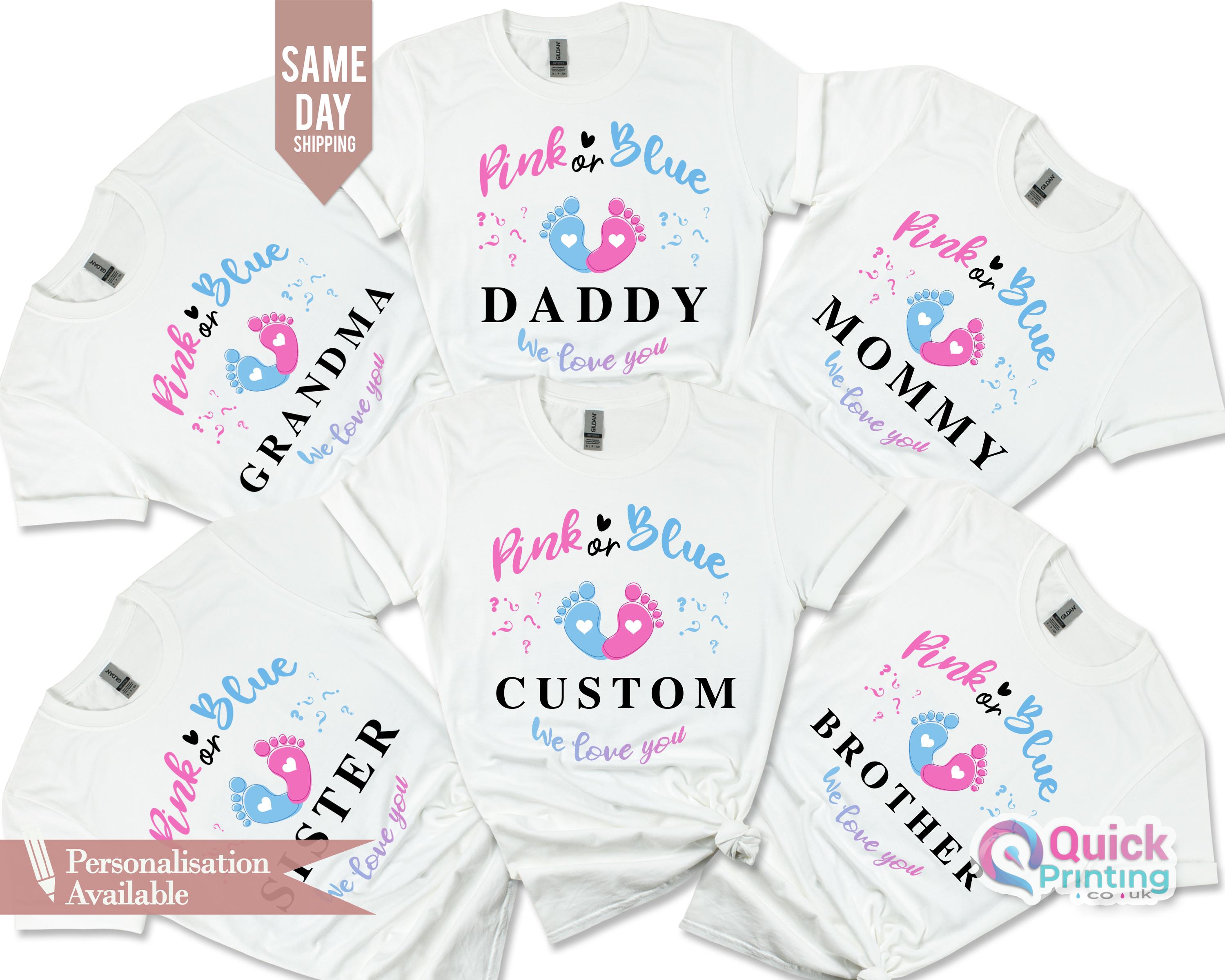 Gender Reveal Shirt: Team Pink or Blue, Baby Shower Tee - Etsy Canada