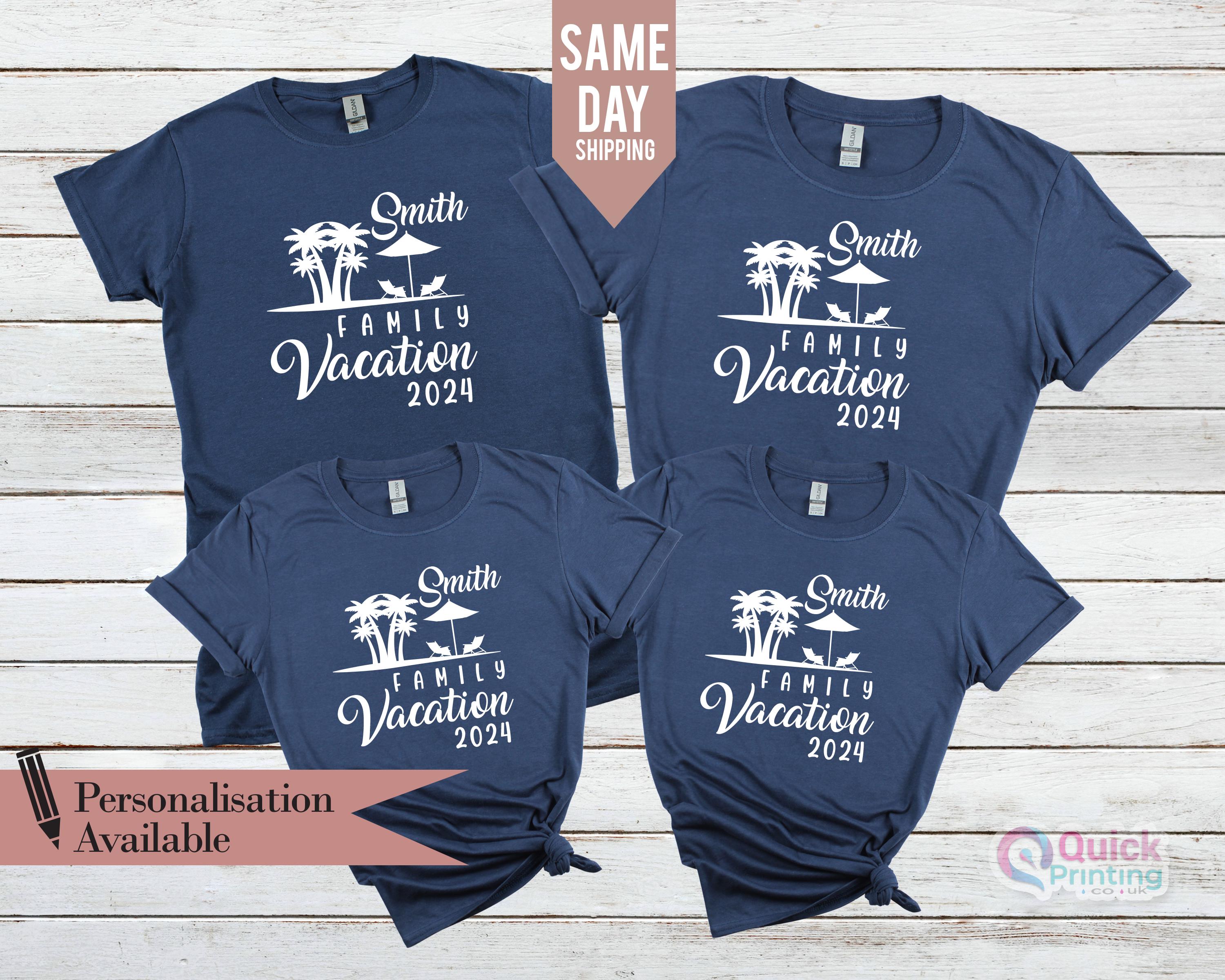 Personalized Family Vacation 2024 T-shirts: Matching Holiday Set