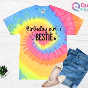 Birthday Girl Shirt Tie Dye Shirt Birthday Party T Shirt Girls Birthday Shirt Tie Dye. 6th 7th 8th 10th Custom age shirt, Girls Birthday Tee image 3