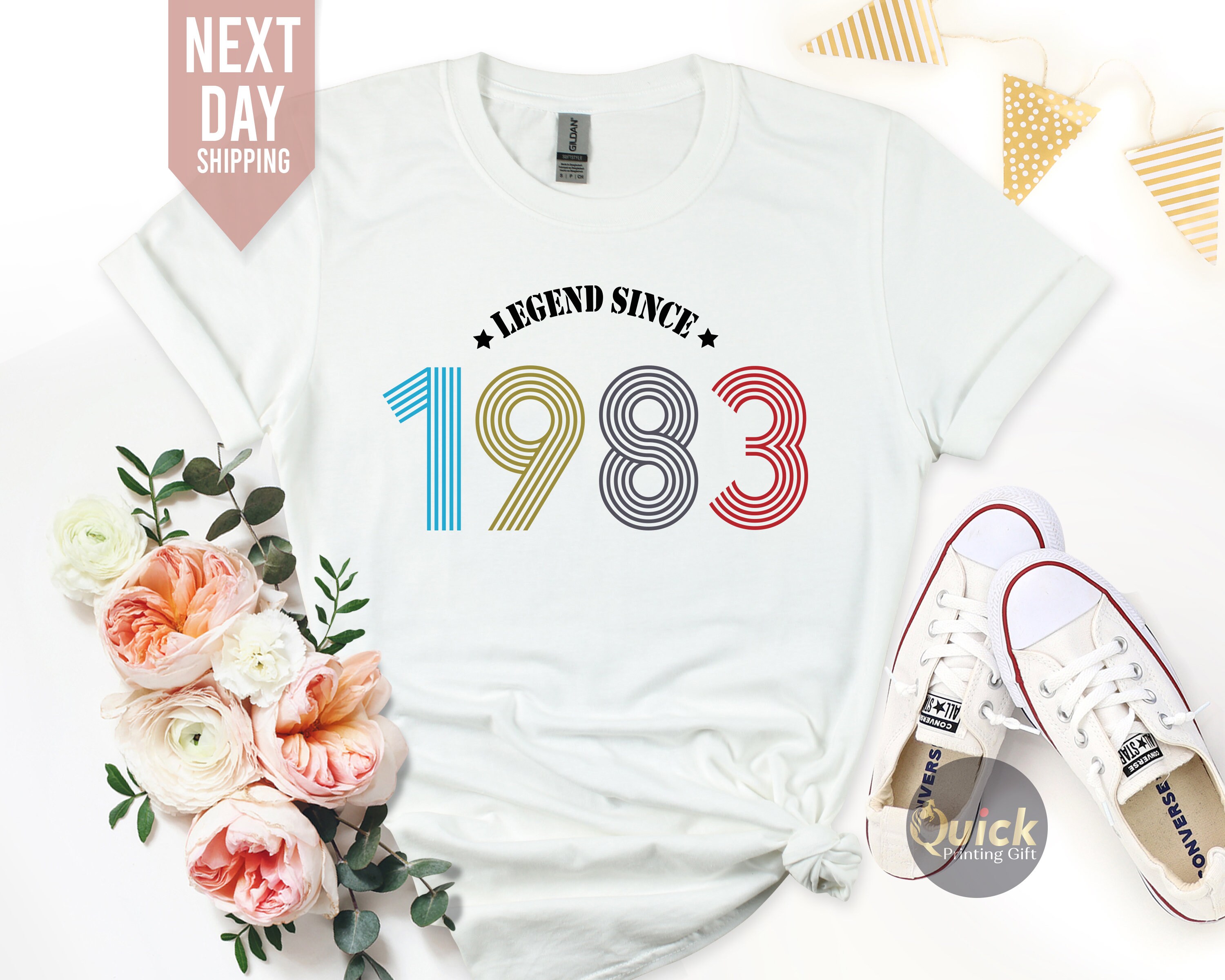 Discover 40th Birthday Gifts for Women, Legend 1983 T Shirt, Wife 40th Birthday T-Shirt