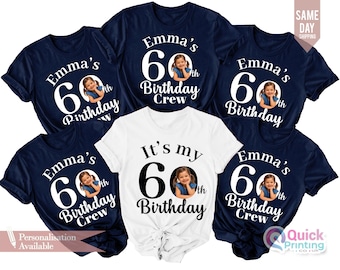 Its my 60th Birthday Shirt 2026, Custom 60th Birthday Photo T-Shirts: Matching Party Group Shirts, 1996 birthday t-shirt, Face Shirt