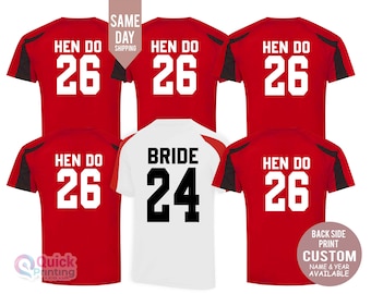Personalized Football T-Shirt – Custom Stag Do Football Shirt: Hen Party Tops