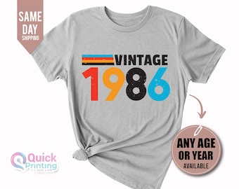 Vintage 1986 shirt, 50th Birthday T Shirt 2026 fiftieth gift ideas , Men's Women Shirt, 1986 Birthday Shirt, Custom Birthday Tee, 2026 Tee