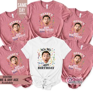 Custom Birthday Photo Name Shirt 2025, Birthday Face Name Tee, Funny Birthday Matching Shirts, Birthday Party Group Shirts for Friends 2025