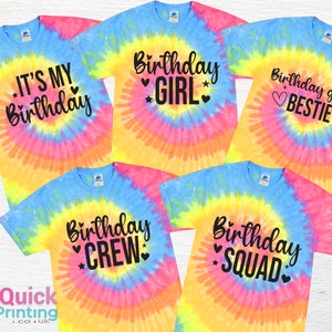 Birthday Girl Shirt Tie Dye Shirt Birthday Party T Shirt Girls Birthday Shirt Tie Dye. 6th 7th 8th 10th Custom age shirt, Girls Birthday Tee image 1