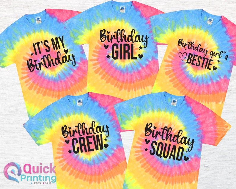 Birthday Girl Shirt Tie Dye Shirt Birthday Party T Shirt Girls Birthday Shirt Tie Dye. 6th 7th 8th 10th Custom age shirt, Girls Birthday Tee image 1