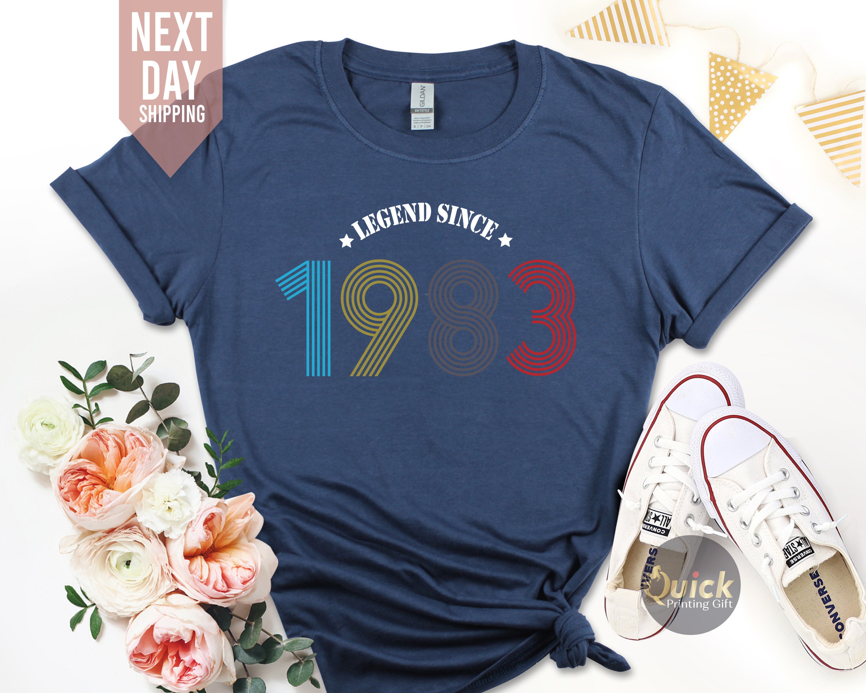 Discover 40th Birthday Gifts for Women, Legend 1983 T Shirt, Wife 40th Birthday T-Shirt