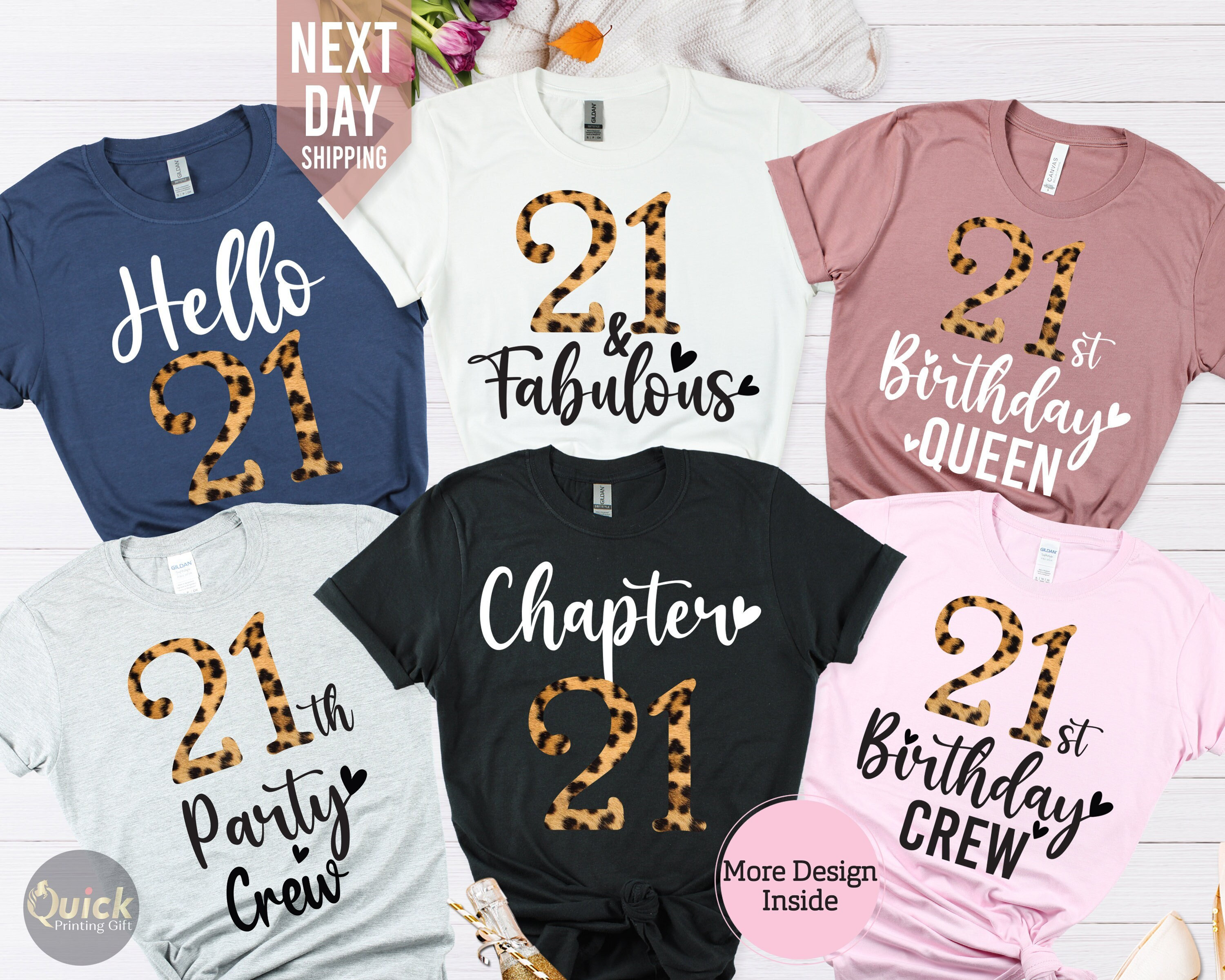Leopard Print 21st Birthday Shirt: Chapter 21 Crew Tee - Etsy