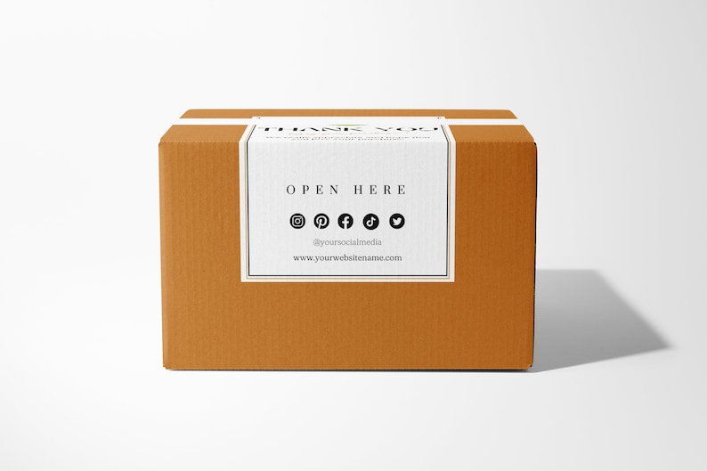Customizable Box Label Template, Personalized Branded Packaging, Packaging Sticker, Printable