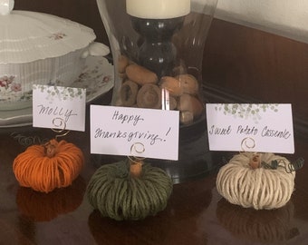 Pumpkin place card holders, Set of 6