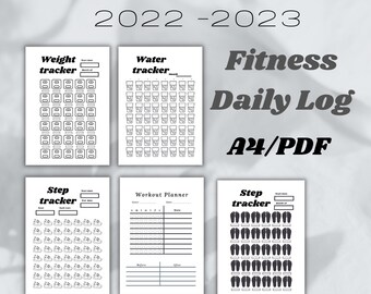 Fitness Daily Log, Workout-Planer, Schritt- & Wasser-Tracker (PDF)