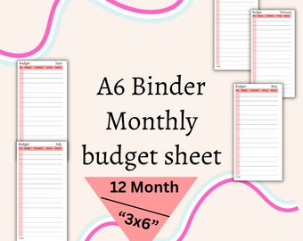 A6 Monthly Budget Planner