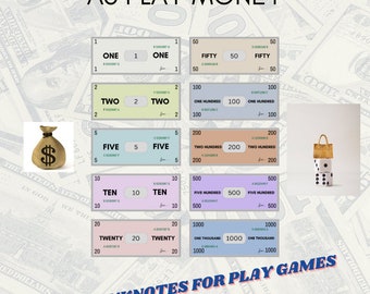 A6 Spielgeld Banknoten zum Ausdrucken für Brettspiele