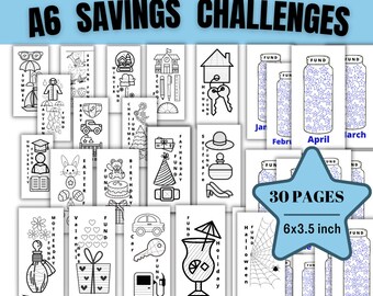 A6 Spar-Challenge Bundle, Haushaltsplaner (druckbare PDF)
