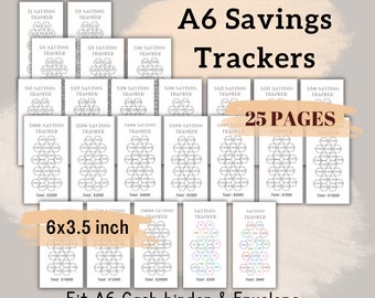 A6 Spar-Tracker, Haushaltsplaner-Bundle (druckbare PDF)