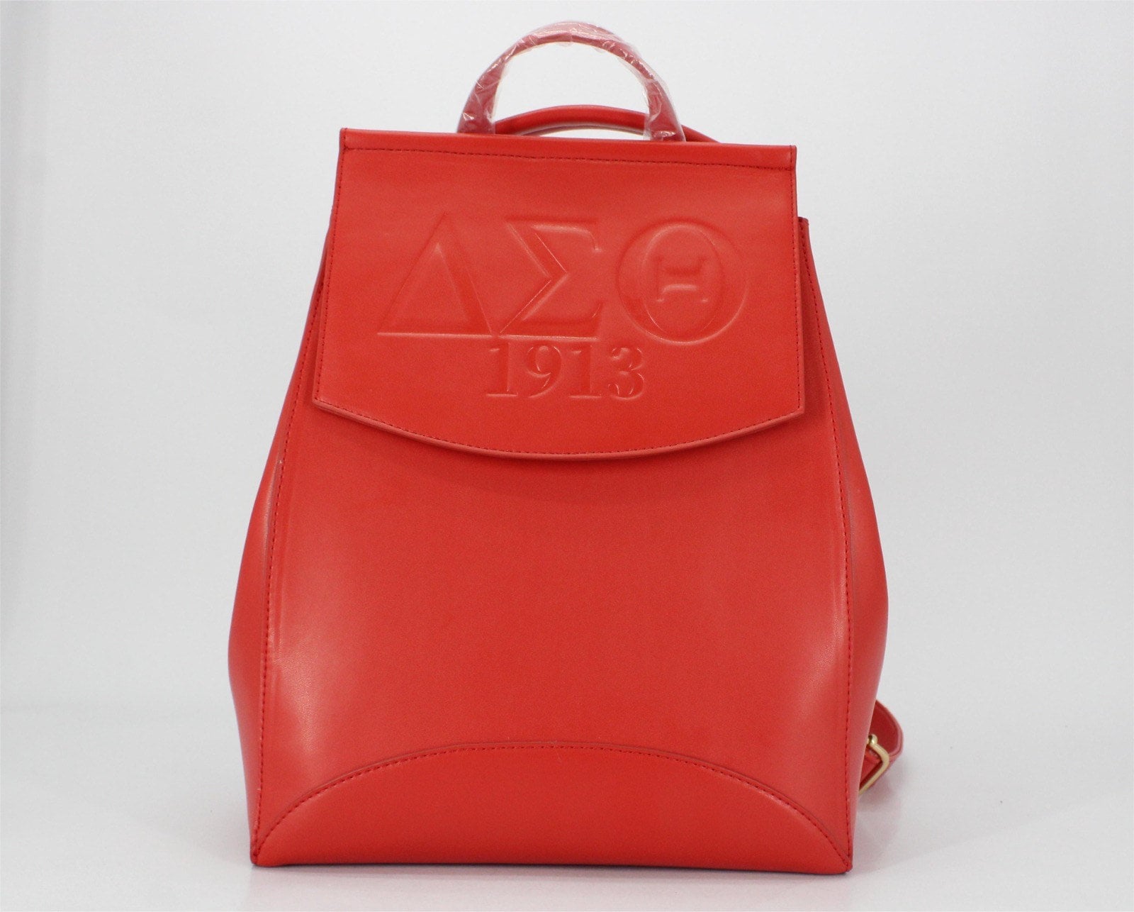 Delta Sigma Theta Vegan Leather Backpack: Embossed Greek  display picture 2