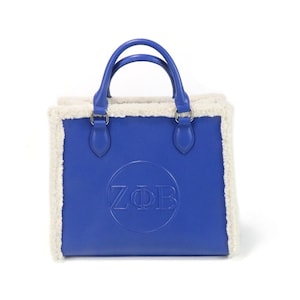 Vegan Leather & Sherling Crossbody Tote &quot;J16 Tote&quot;