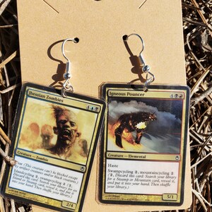 MTG Card Earrings- Jhessian Zombie & Igneous Pouncer