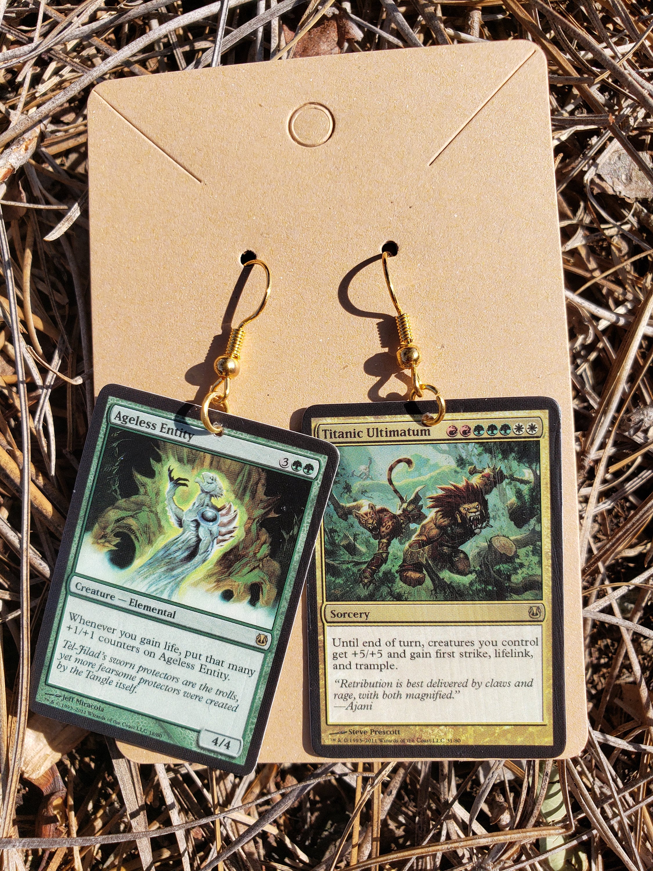 MTG Card Earrings- Ageless Entity & Titanic Ultimatum - Etsy