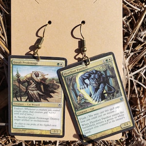 MTG Card Earrings- Qasali Pridemage & Fleetfoot Hunter