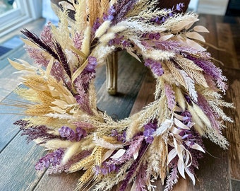Lavender Wreath For Front Door, Provence Decor, Spring, Summer, Fall, Year Round, Farmhouse, Cottage, Mother's Day, Housewarming Gift