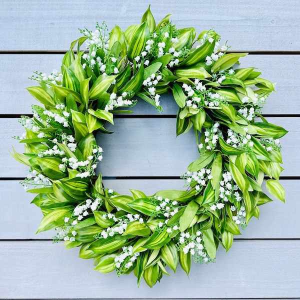 Lily Of The Valley Elegant Wreath For Front Door Or Interior, Year Round Wreath, Farmhouse Decor, Provence, Spring, Summer Wreath, Mother’s