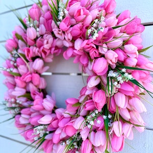 Spring Tulip Wreath For Front Door, Easter, Mother’s Day, Spring Wreath, Lily Of The Valley, Everyday Wreath, Valentine’s Day, Housewarming image 6