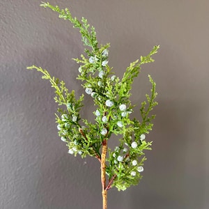 Artificial Seeded Juniper Spray, Winter evergreens for wreath making, Christmas floral arrangements, Faux Juniper