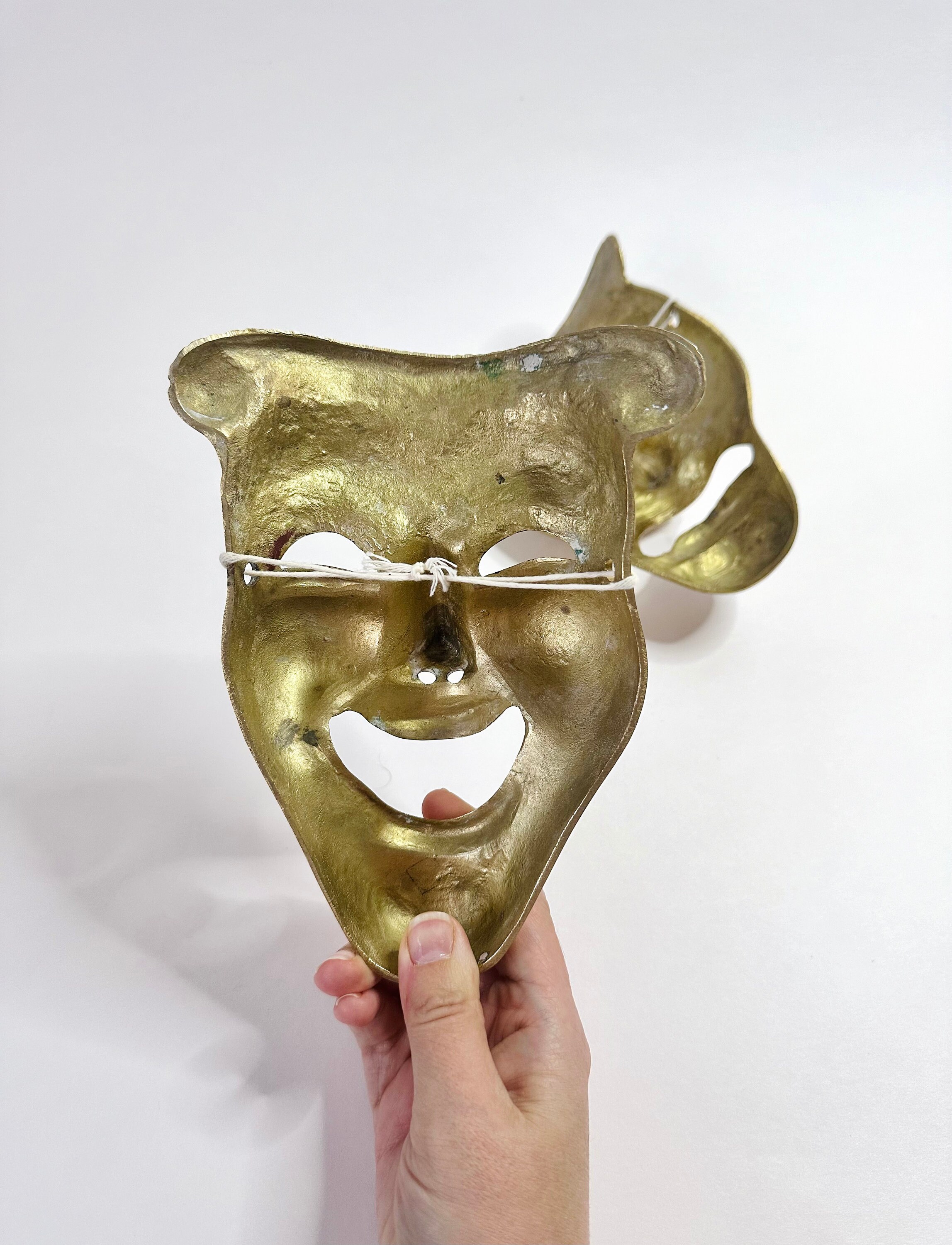 Vintage Solid Brass Theater Masks Vintage Pair of Tragedy and Comedy Wall Hanging Masks Etsy