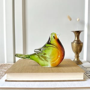 Vintage Hand Blown Murano Art Glass Bird | Art Glass Sculpture | Bird Glass Figurine