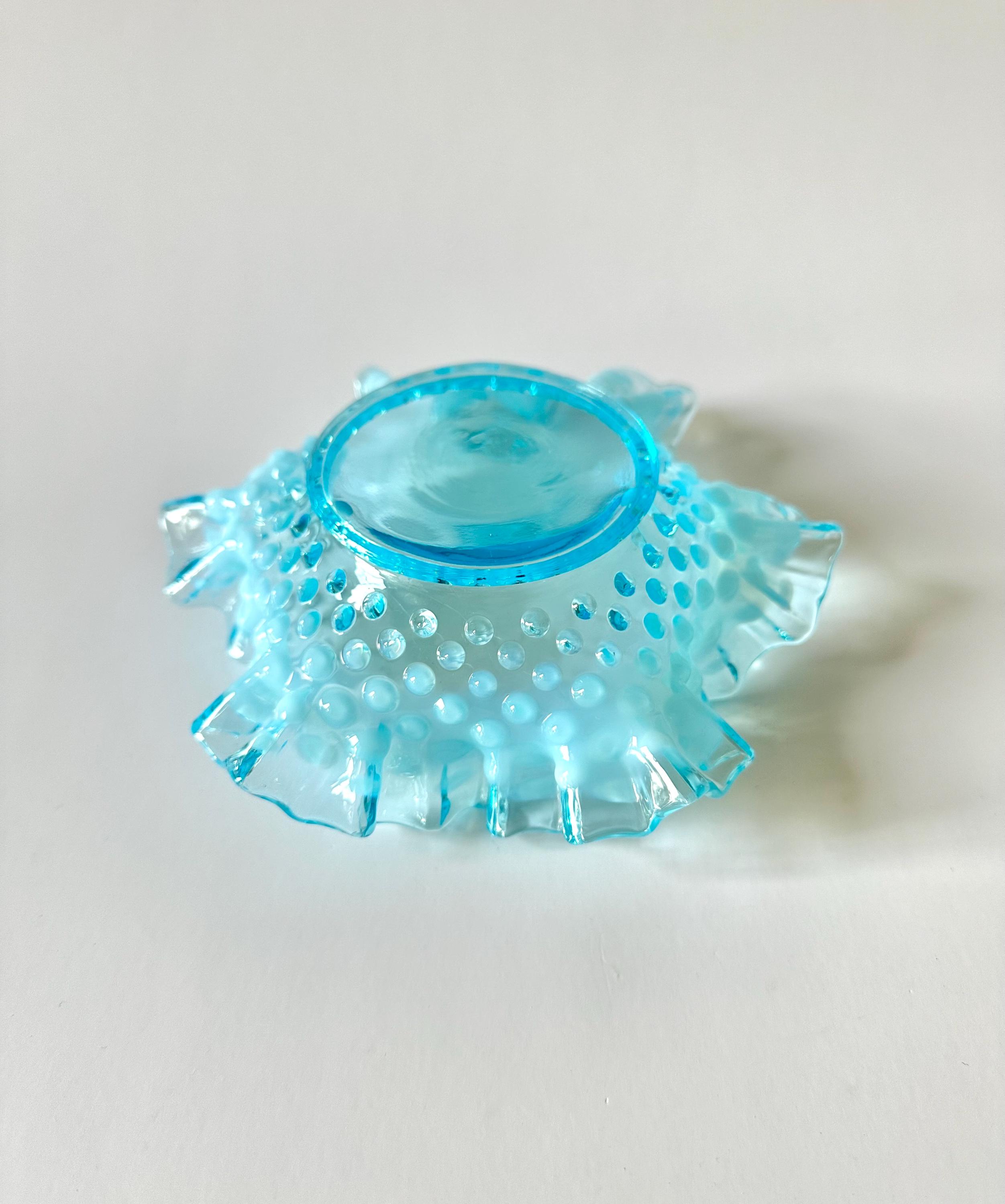 フェントン　ブルーオパールセント ボブネイル コンポート フリル ラッフル フェントン ブルーオパールセント ボブネイル コンポート フリル