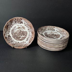 1970s J&G Meakin Romantic England Ironstone Saucers